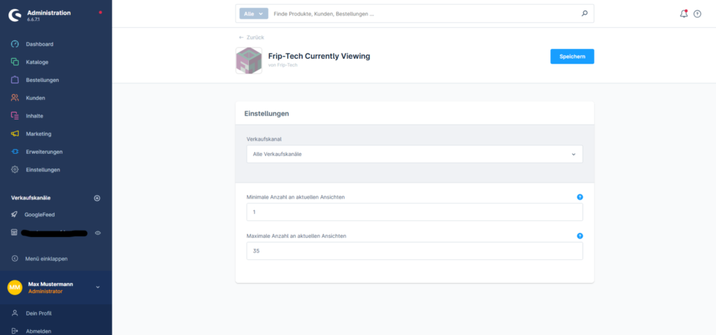Shopware Plugin Interessiertes Auge Einstellungen