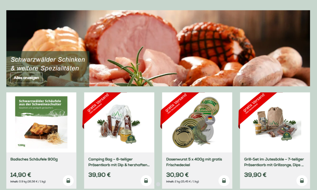 Kategorieseite Schwarwaldmetzgerei.com