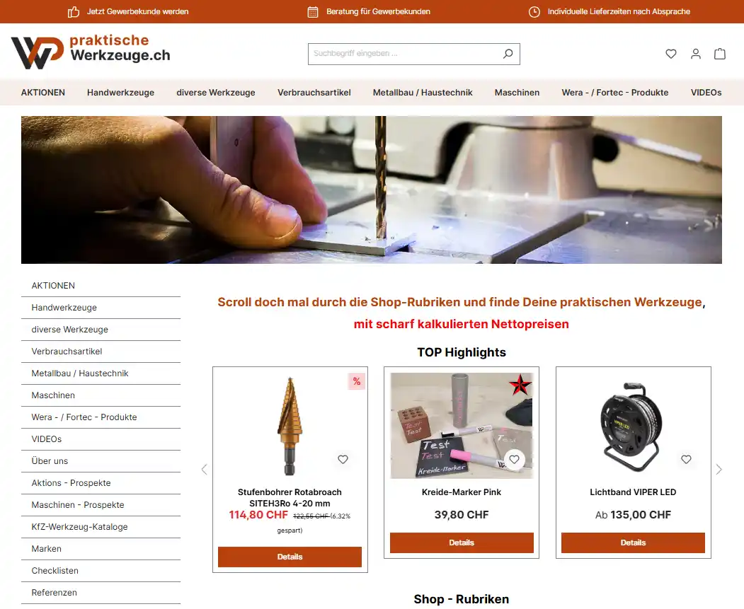 Startseite praktischewerkzeuge.ch